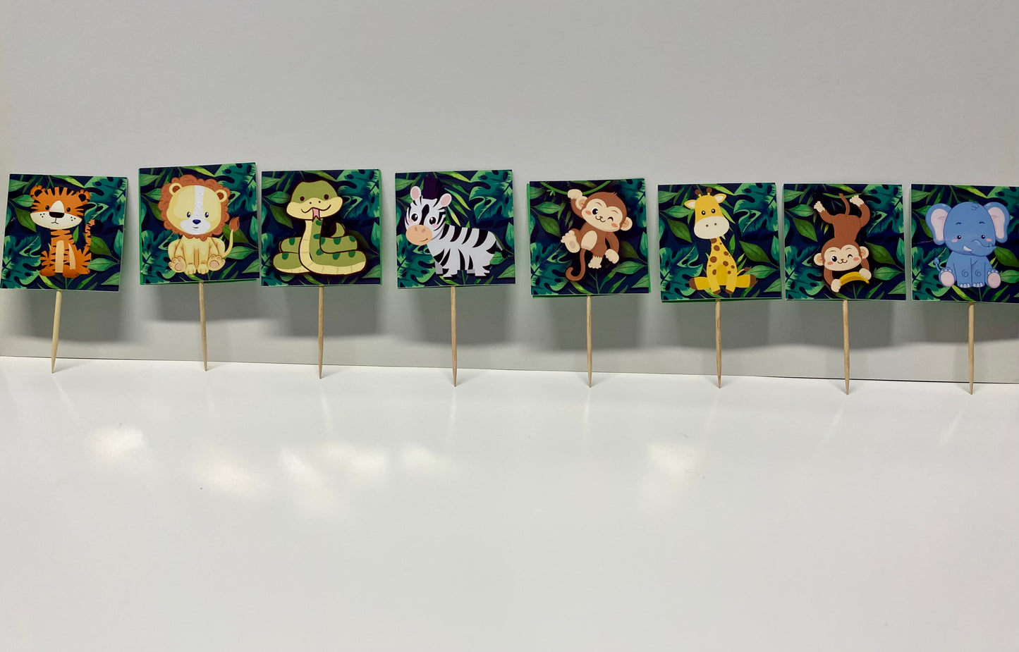 Wild One- Jungle Theme Cupcake Toppers