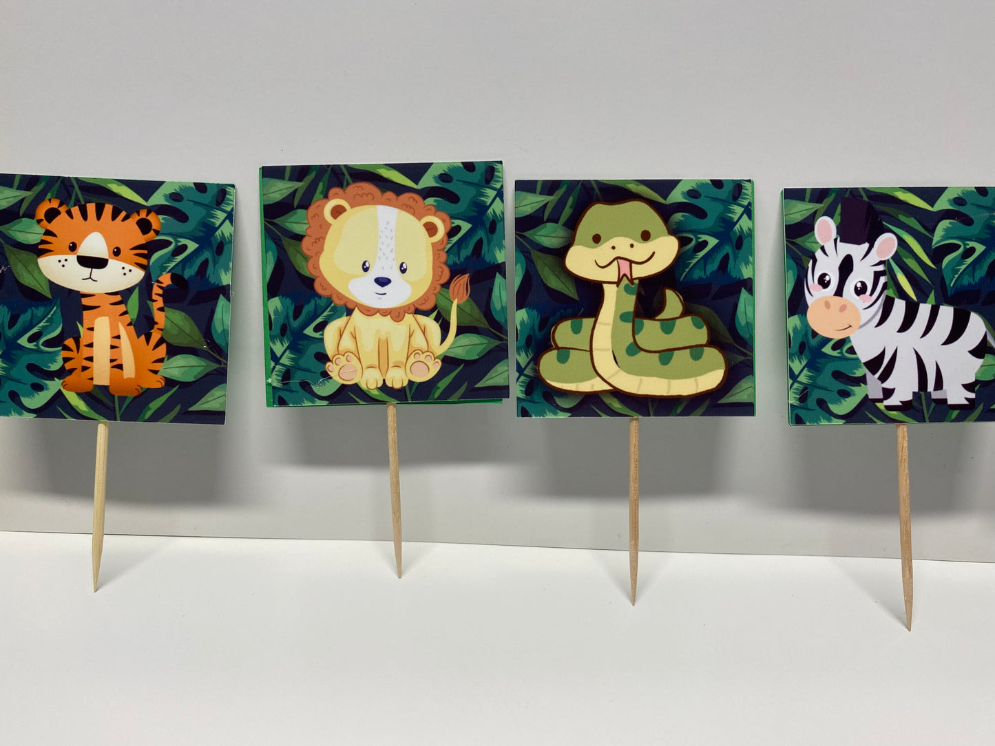 Wild One- Jungle Theme Cupcake Toppers