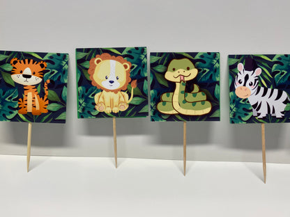 Wild One- Jungle Theme Cupcake Toppers